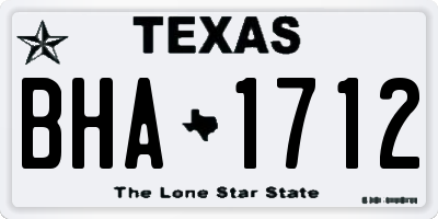 TX license plate BHA1712