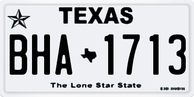 TX license plate BHA1713