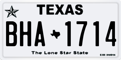 TX license plate BHA1714