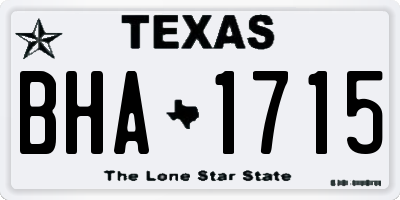 TX license plate BHA1715