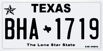 TX license plate BHA1719