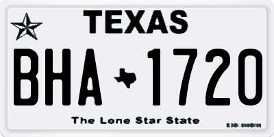 TX license plate BHA1720