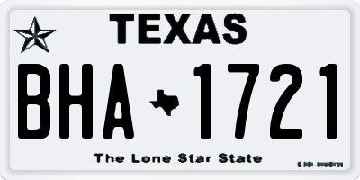 TX license plate BHA1721
