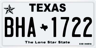 TX license plate BHA1722