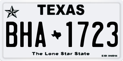 TX license plate BHA1723