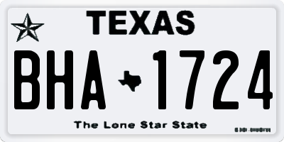TX license plate BHA1724