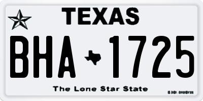 TX license plate BHA1725