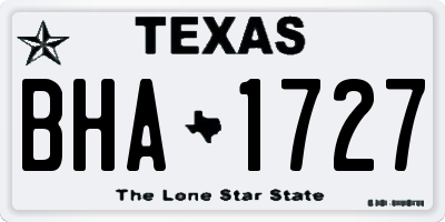 TX license plate BHA1727