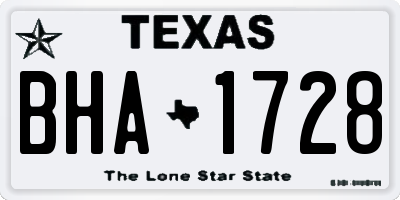 TX license plate BHA1728