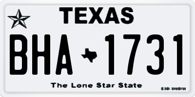 TX license plate BHA1731