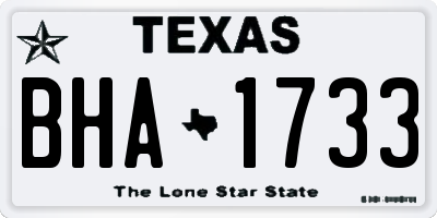 TX license plate BHA1733