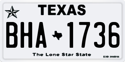 TX license plate BHA1736
