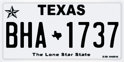 TX license plate BHA1737