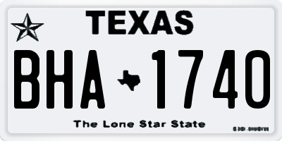 TX license plate BHA1740