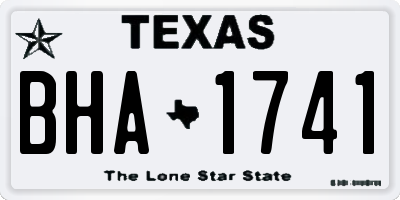 TX license plate BHA1741