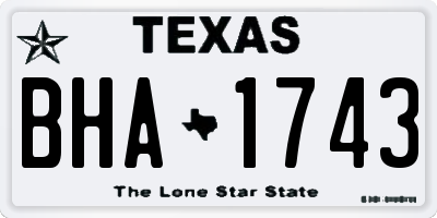 TX license plate BHA1743