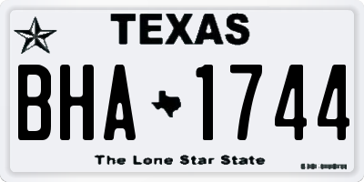 TX license plate BHA1744
