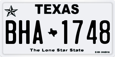 TX license plate BHA1748