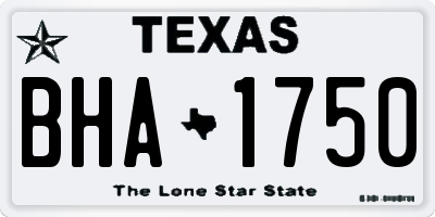 TX license plate BHA1750