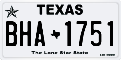 TX license plate BHA1751