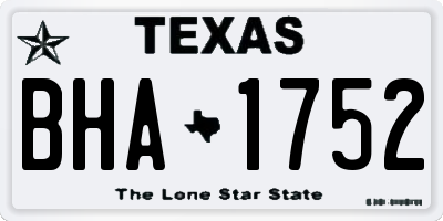TX license plate BHA1752