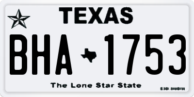TX license plate BHA1753