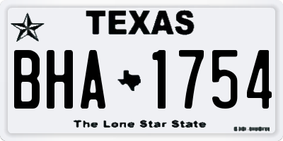 TX license plate BHA1754