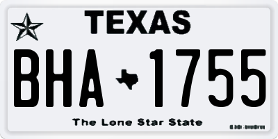 TX license plate BHA1755