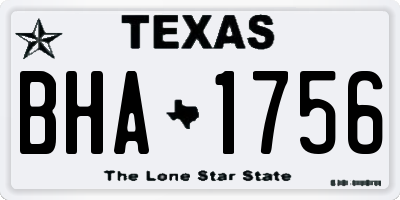 TX license plate BHA1756