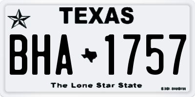 TX license plate BHA1757