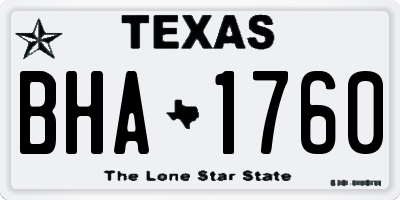 TX license plate BHA1760