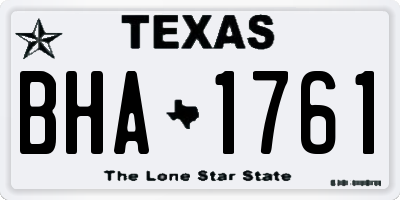 TX license plate BHA1761