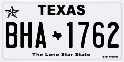 TX license plate BHA1762