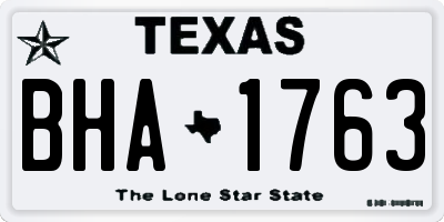 TX license plate BHA1763