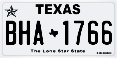 TX license plate BHA1766