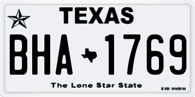 TX license plate BHA1769