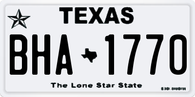 TX license plate BHA1770