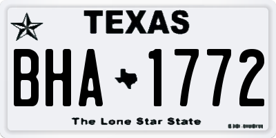 TX license plate BHA1772