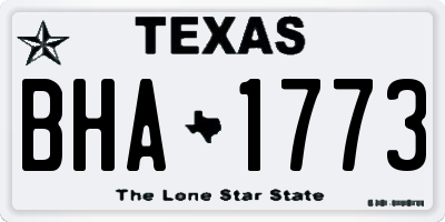 TX license plate BHA1773
