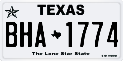 TX license plate BHA1774