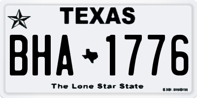 TX license plate BHA1776