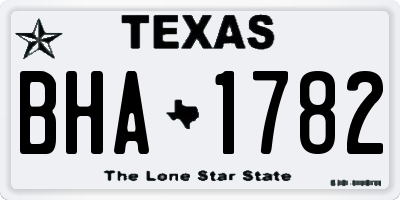 TX license plate BHA1782