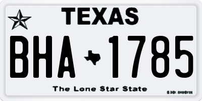 TX license plate BHA1785