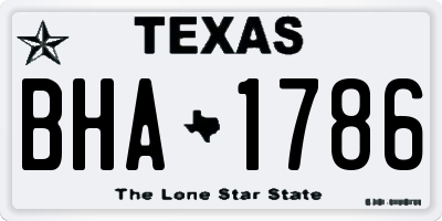 TX license plate BHA1786