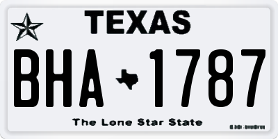 TX license plate BHA1787