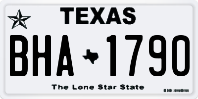 TX license plate BHA1790