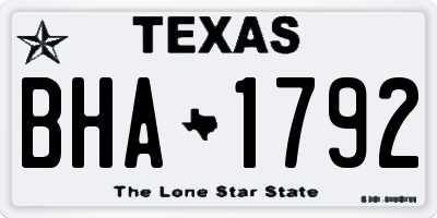 TX license plate BHA1792
