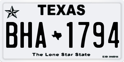 TX license plate BHA1794