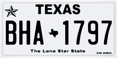 TX license plate BHA1797
