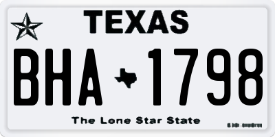 TX license plate BHA1798
